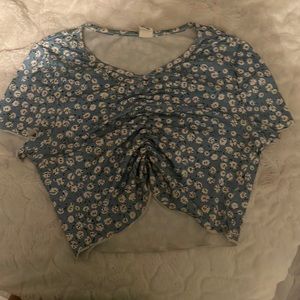 cute blue flower crop top
